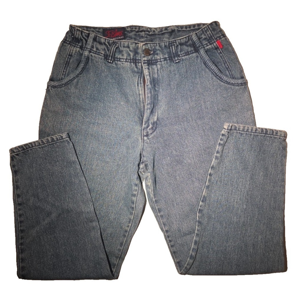 Vintage Seattle Blues 70s 80s High Rise Mom Jeans Size 16 Women 100%Cotton Denim